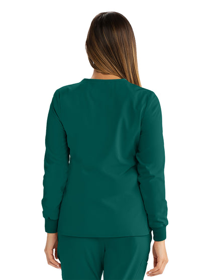 Women's 2-Pocket Scrub Jacket - SK401 - Hunter Green