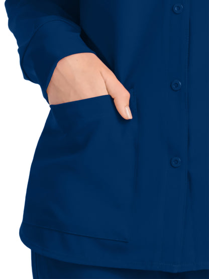 Women's 2-Pocket Scrub Jacket - SK401 - Navy