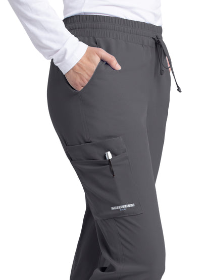 Women's Drawcord Waistband Pant - SKP552 - Pewter