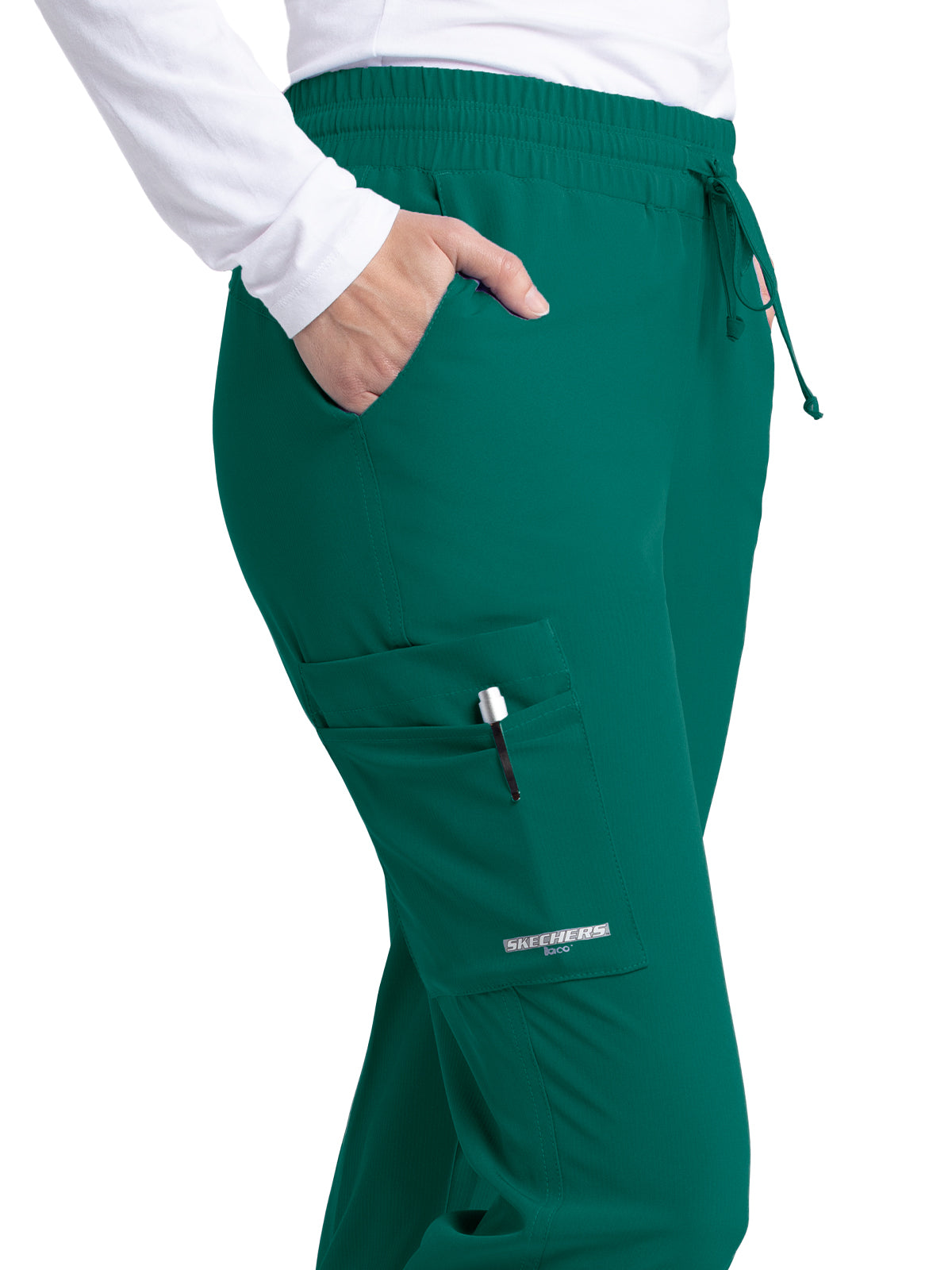 Women's Drawcord Waistband Pant - SKP552 - Hunter Green