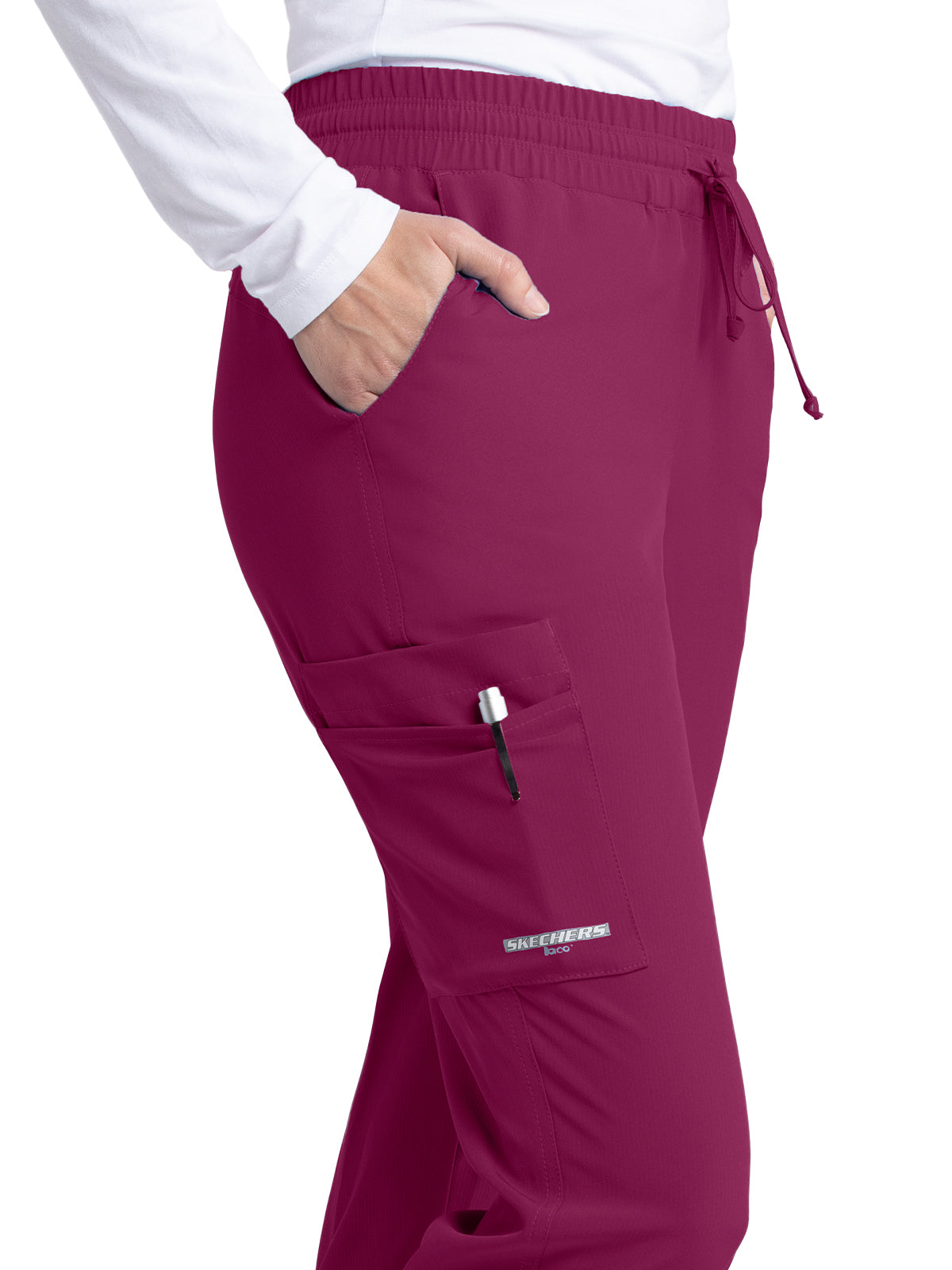 Women's Drawcord Waistband Pant - SKP552 - Wine