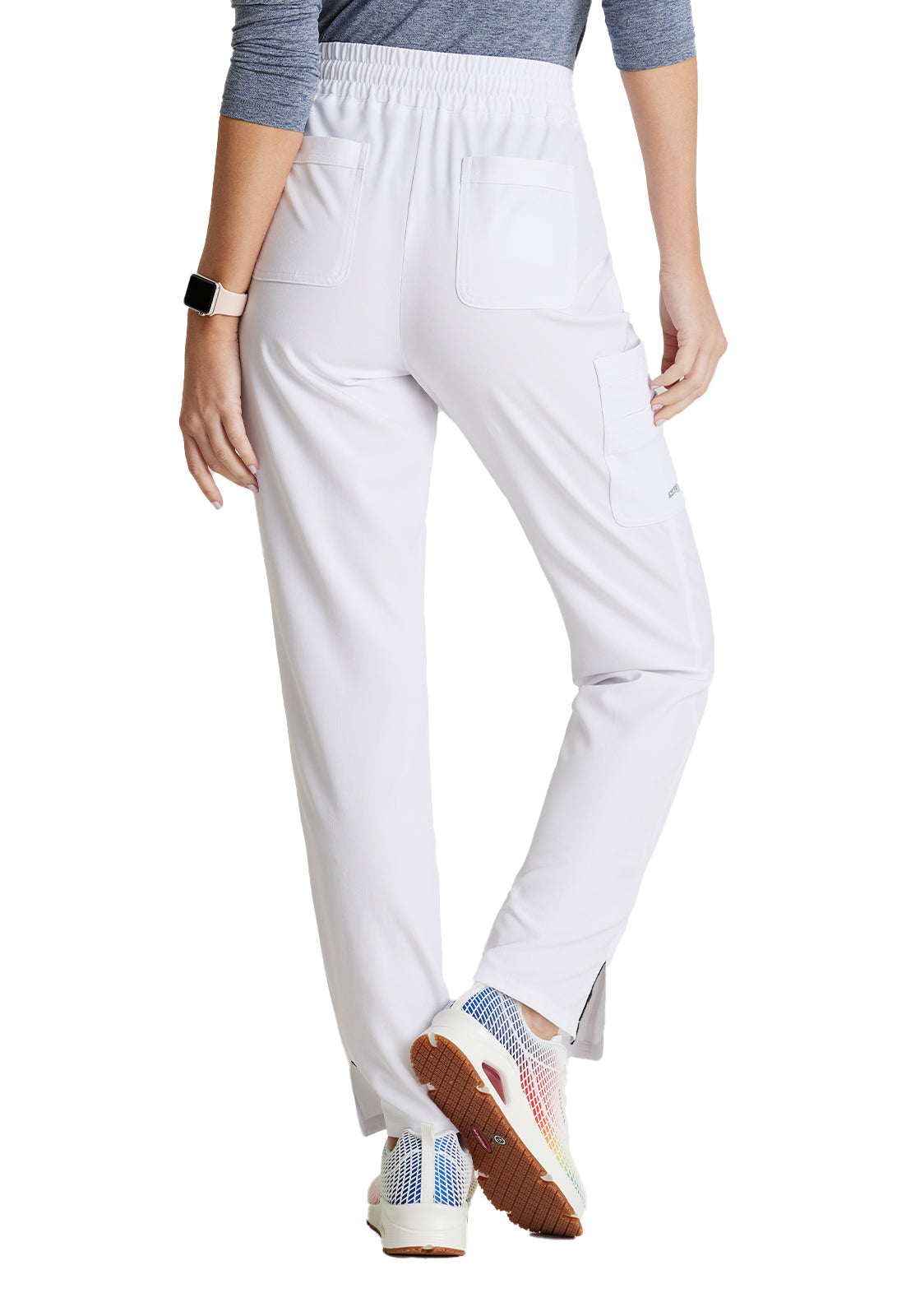 Women's 6 Pocket Elastic Waist Tapered Pant - SKP623 - White