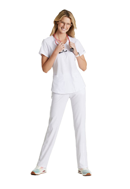 Women's 6 Pocket Elastic Waist Tapered Pant - SKP623 - White