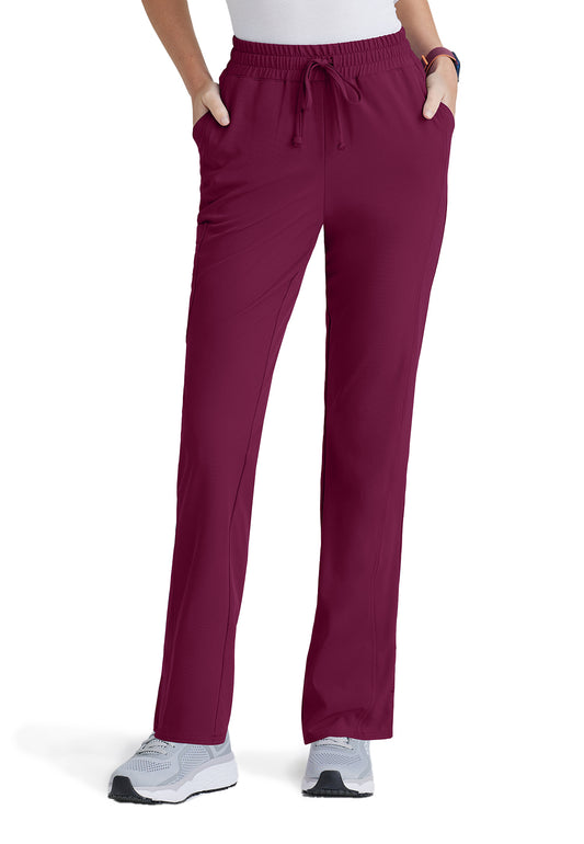 Women's 6 Pocket Elastic Waist Tapered Pant - SKP623 - Wine