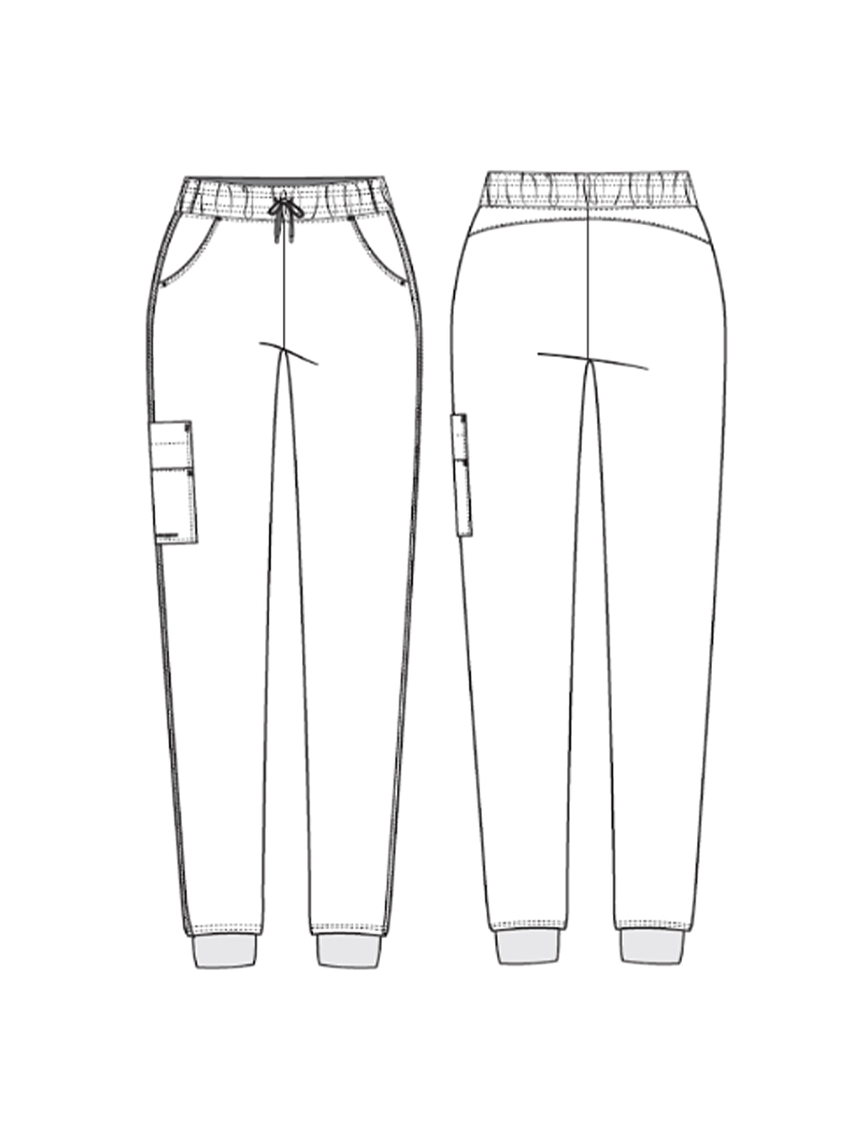 Women's 6 Pocket Elastic Waist Tapered Pant - SKP623 - White