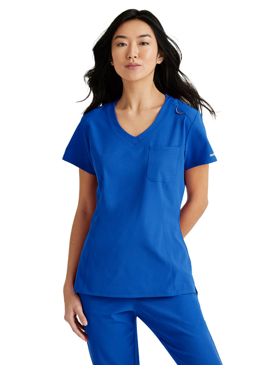 Women's High-Low Hem Tuck-In Top - SKT147 - New Royal