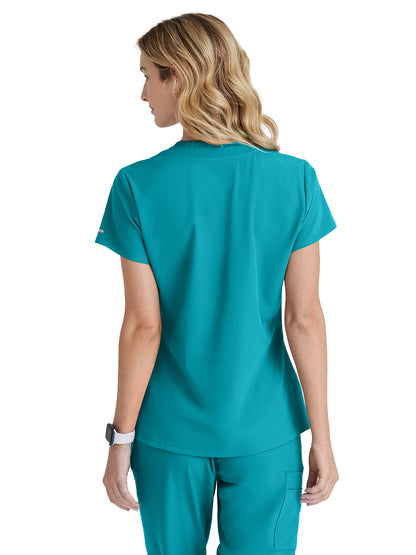 Women's High-Low Hem Tuck-In Top - SKT147 - Teal