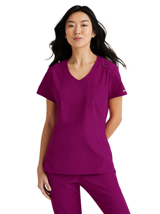 Women's High-Low Hem Tuck-In Top - SKT147 - Wine