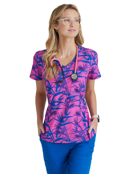 Women's High-Low Hem Tuck-In Top - SKT174 - Bird Of Paradise