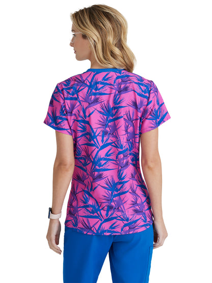 Women's High-Low Hem Tuck-In Top - SKT174 - Bird Of Paradise