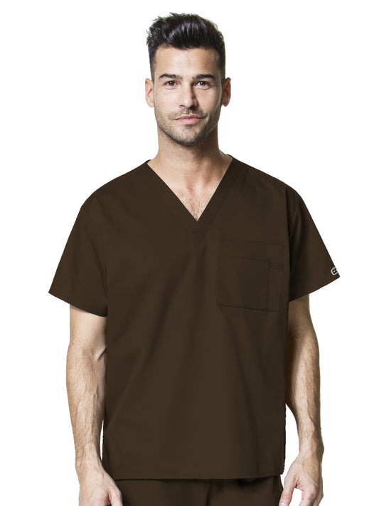 Unisex Double Chest Pocket Top - 100 - Chocolate