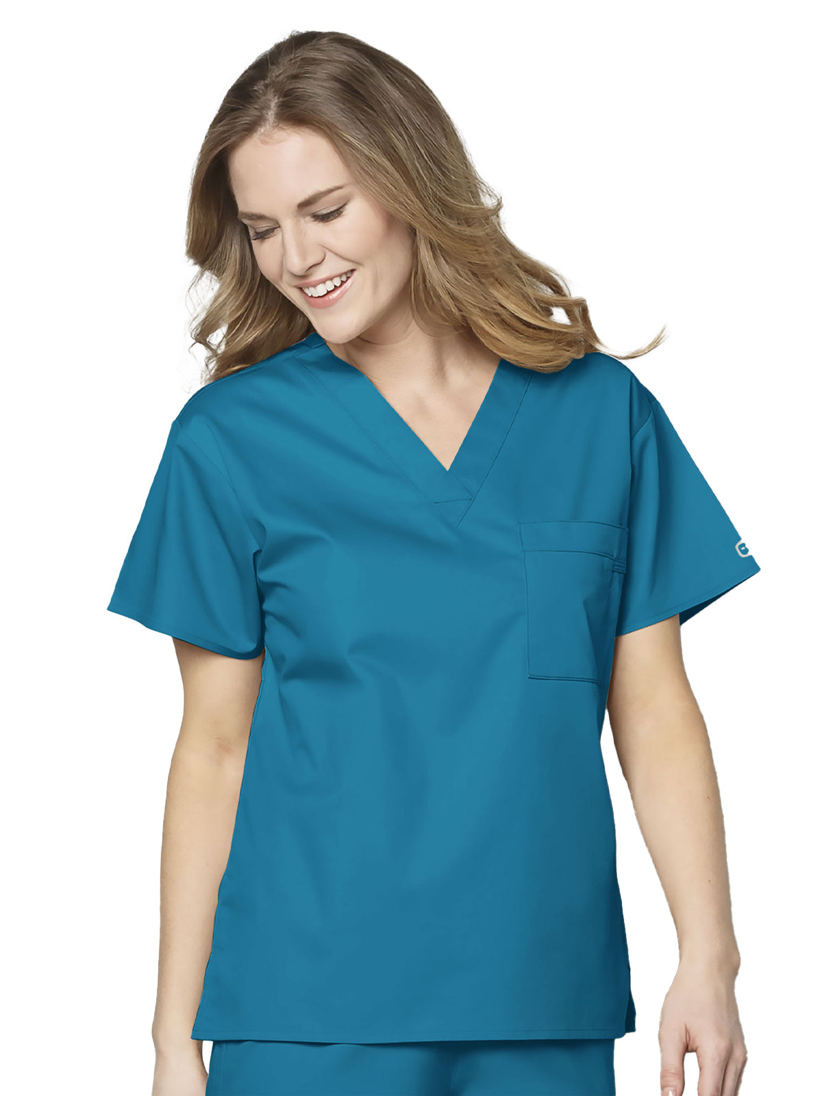 Unisex Double Chest Pocket Top - 100 - Teal