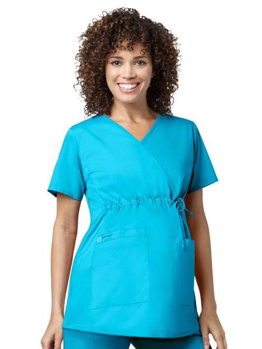 Women's Four-Pocket Maternity Fit Top - 145 - Light Turquoise