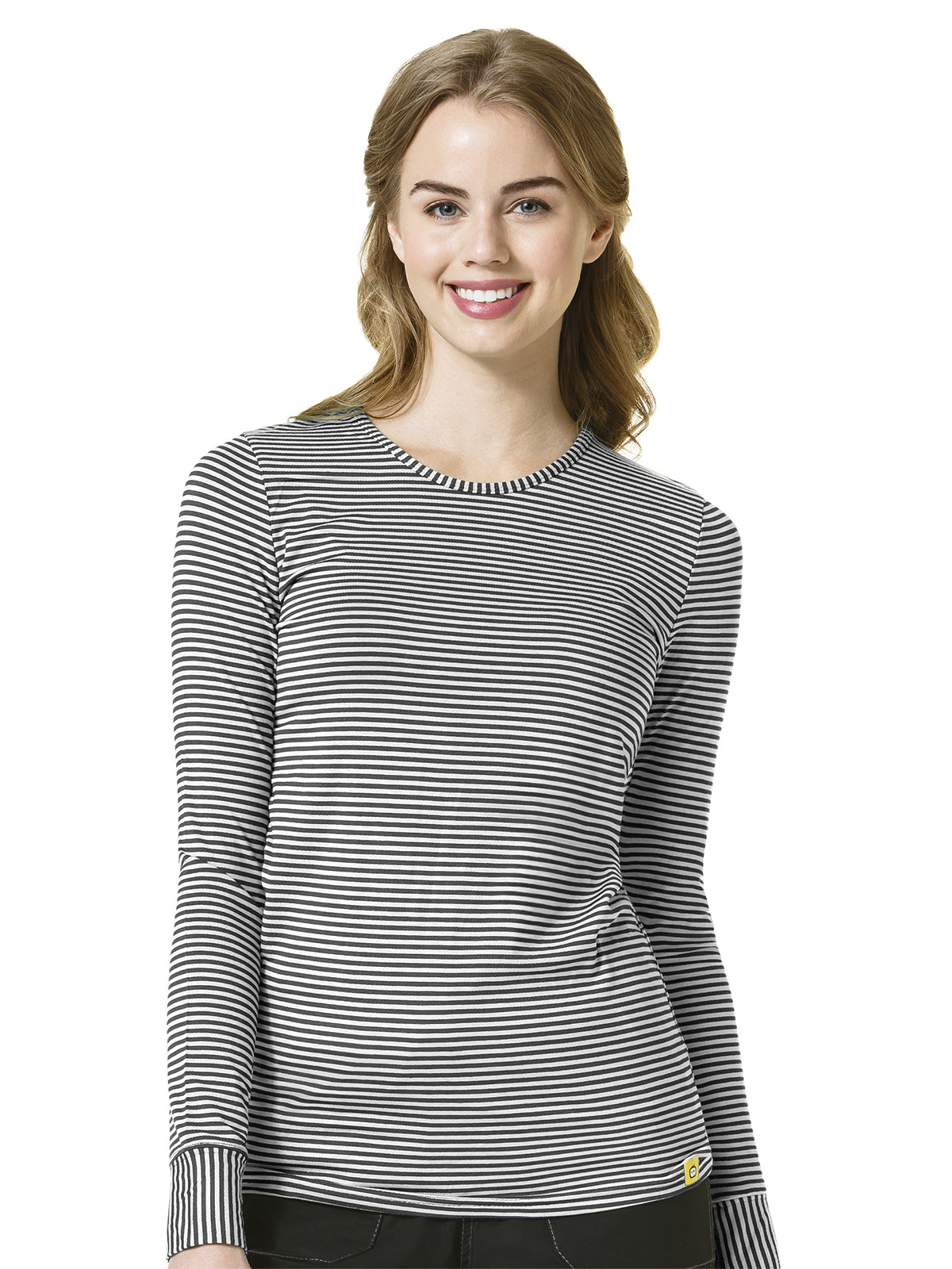 Women's Long Sleeve Underscrub Tee - 2079 - Black/White