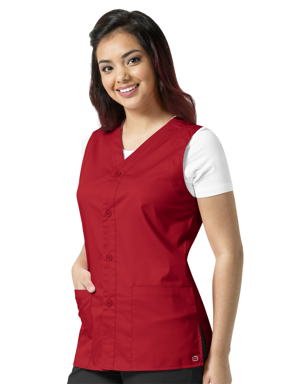 Unisex Two-Pocket Volunteer Vest - 300 - Red