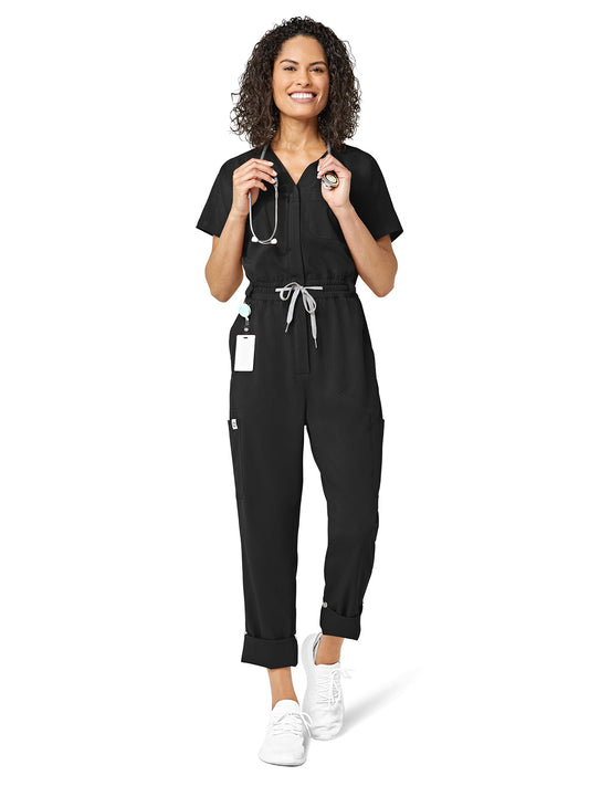 Women's Zip Front Jumpsuit - 3134 - Black