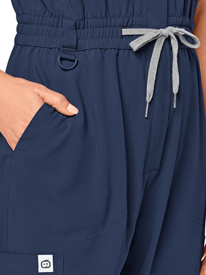 Women's Zip Front Jumpsuit - 3134 - Navy
