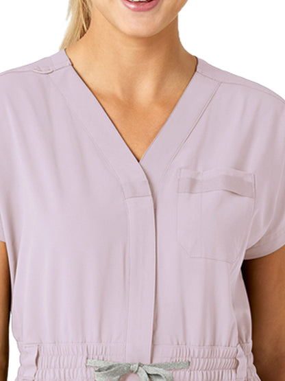 Women's Zip Front Jumpsuit - 3134 - Pastel Lilac