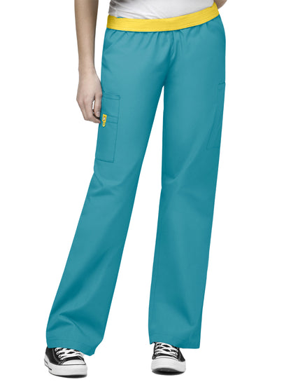 Women's Eight-Pocket Full-Elastic Cargo Pant - 5016 - Real Teal