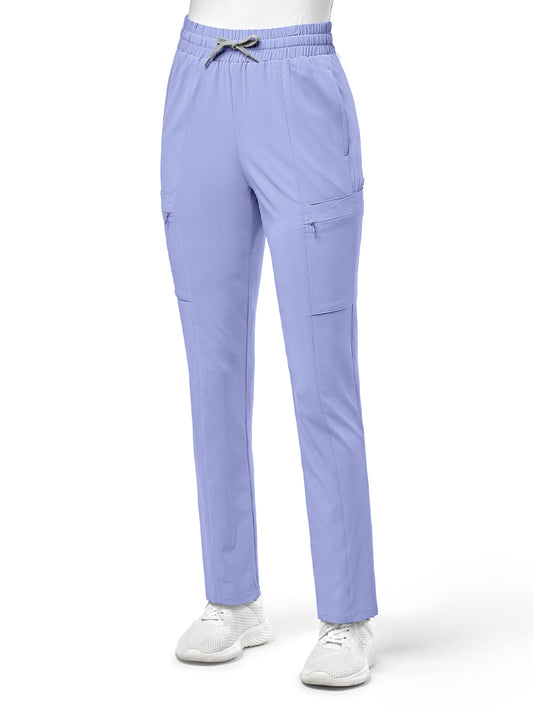 Women's High Waist Slim Cargo Pant - 5334 - Ceil Blue