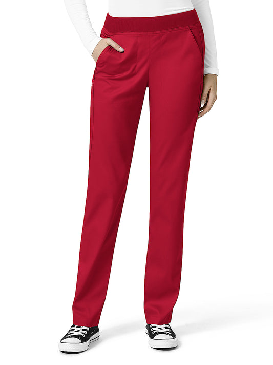 Women's Four-Pocket Knit Waist Cargo Pant - 5419 - Red