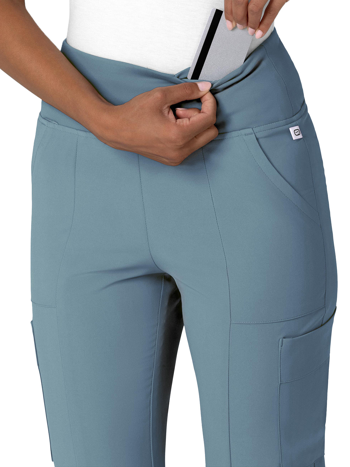 Women's Front Slit Flare Scrub Pant - 5534 - Elemental Blue