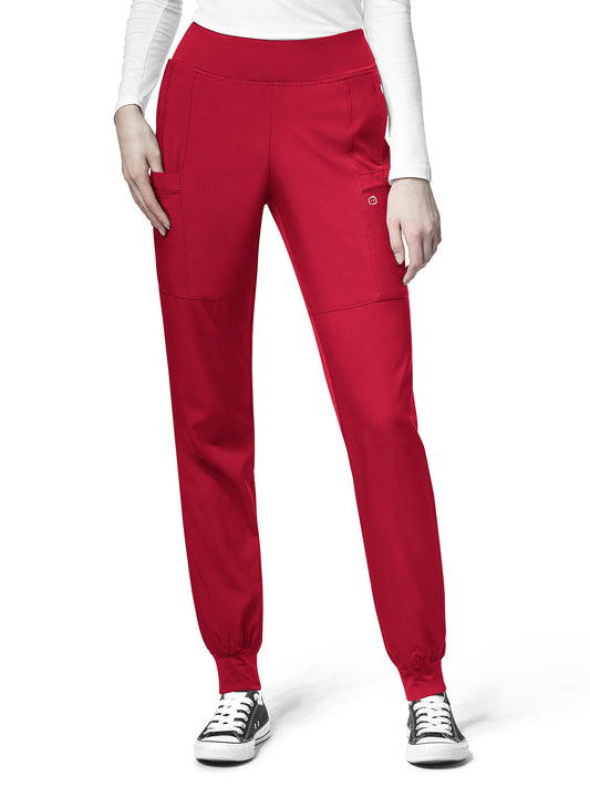 Women's Eight-Pocket Comfort Waist Pant - 5555 - Red