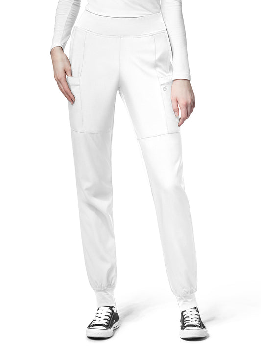 Women's Eight-Pocket Comfort Waist Pant - 5555 - White