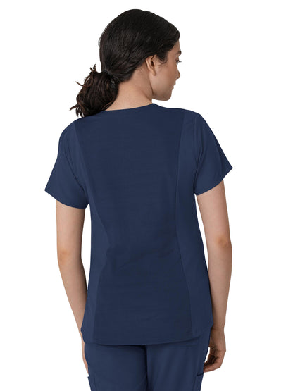 Women's Three-Pocket Flex-N-Reach V-Neck Scrub Top - 6045 - Navy