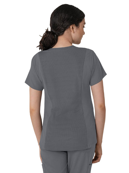 Women's Three-Pocket Flex-N-Reach V-Neck Scrub Top - 6045 - Pewter