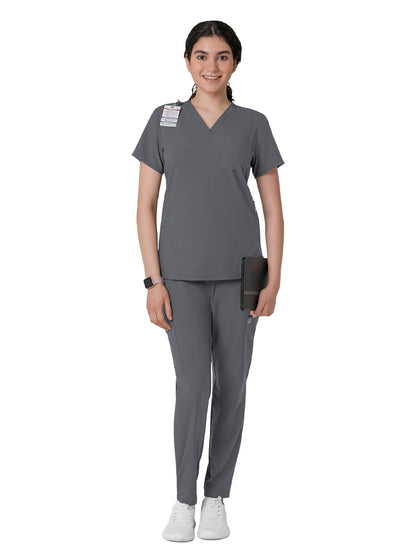 Women's Three-Pocket Flex-N-Reach V-Neck Scrub Top - 6045 - Pewter