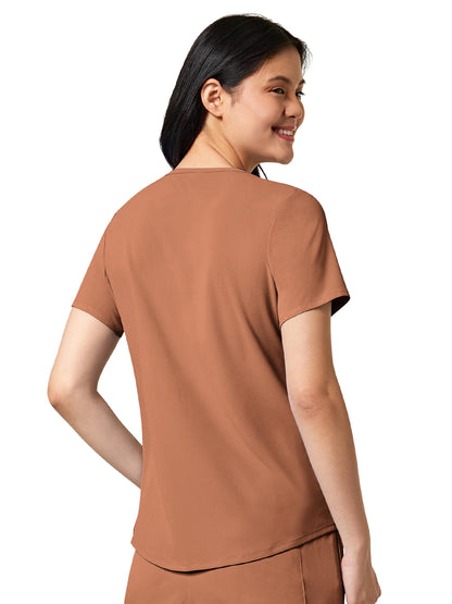 Women's Four-Pocket V-Neck Top - 6134 - Clay