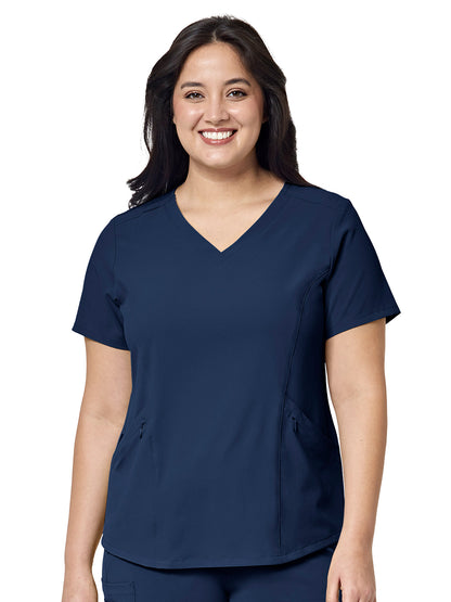 Women's Four-Pocket V-Neck Top - 6134 - Navy