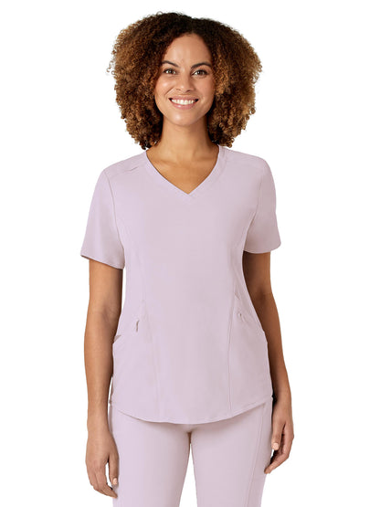 Women's Four-Pocket V-Neck Top - 6134 - Pastel Lilac