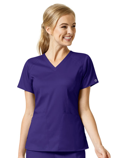 Women's 4 Pocket V-Neck Top - 6319 - Grape