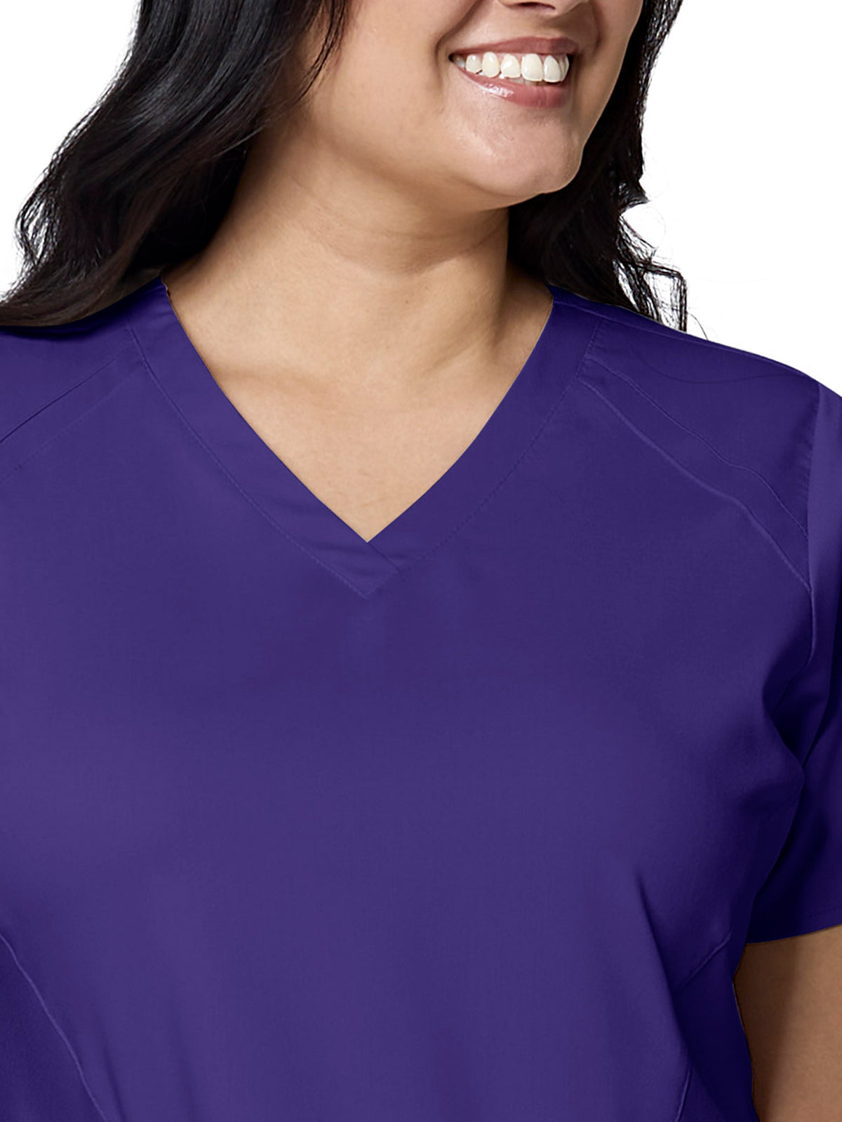 Women's 4 Pocket V-Neck Top - 6319 - Grape