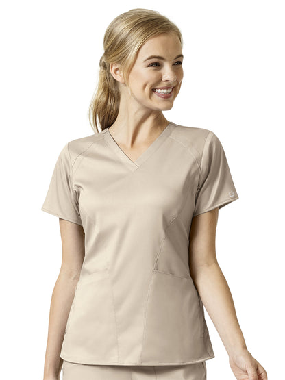 Women's 4 Pocket V-Neck Top - 6319 - Khaki