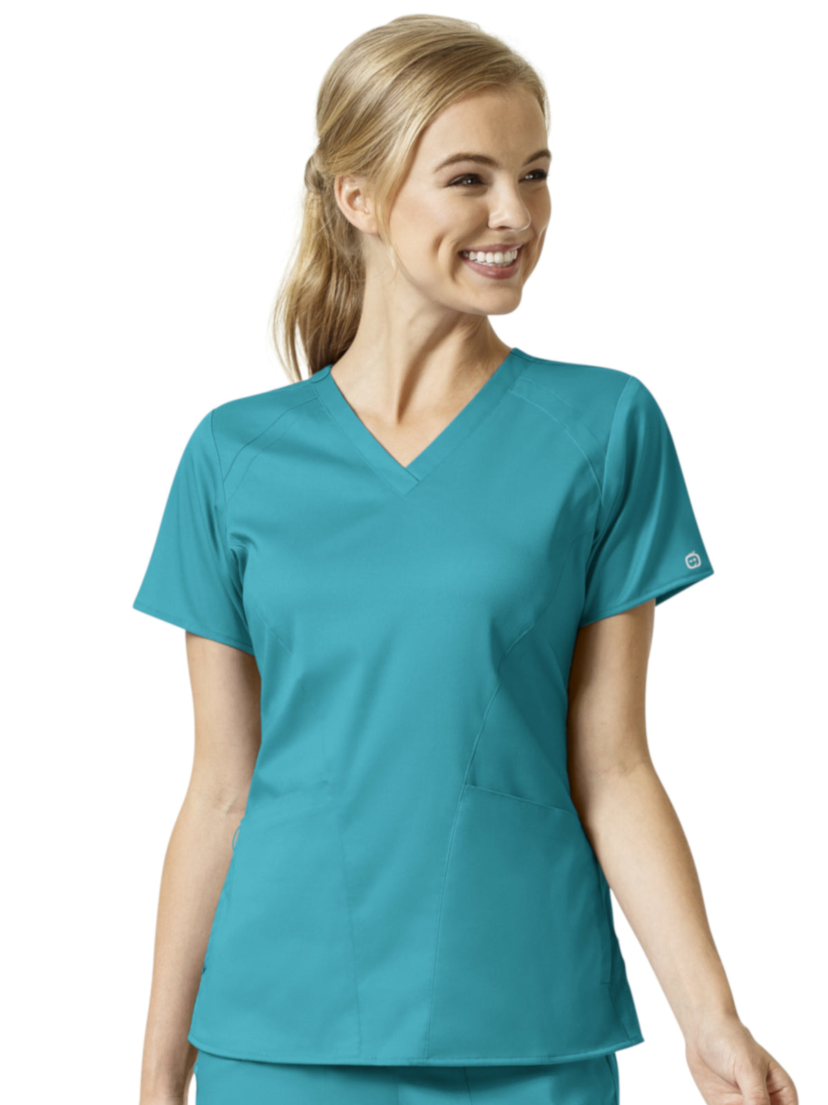 Women's 4 Pocket V-Neck Top - 6319 - Teal