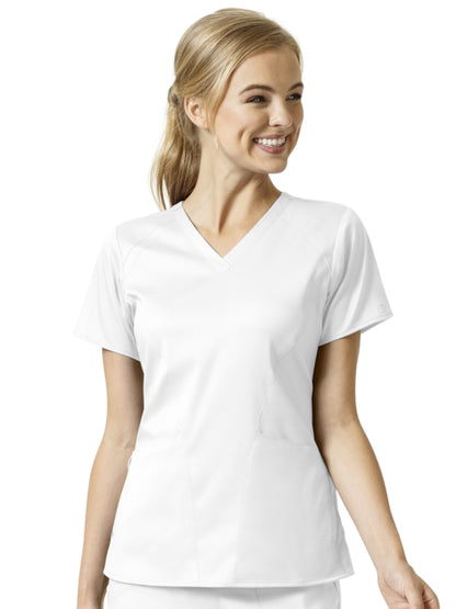 Women's 4 Pocket V-Neck Top - 6319 - White