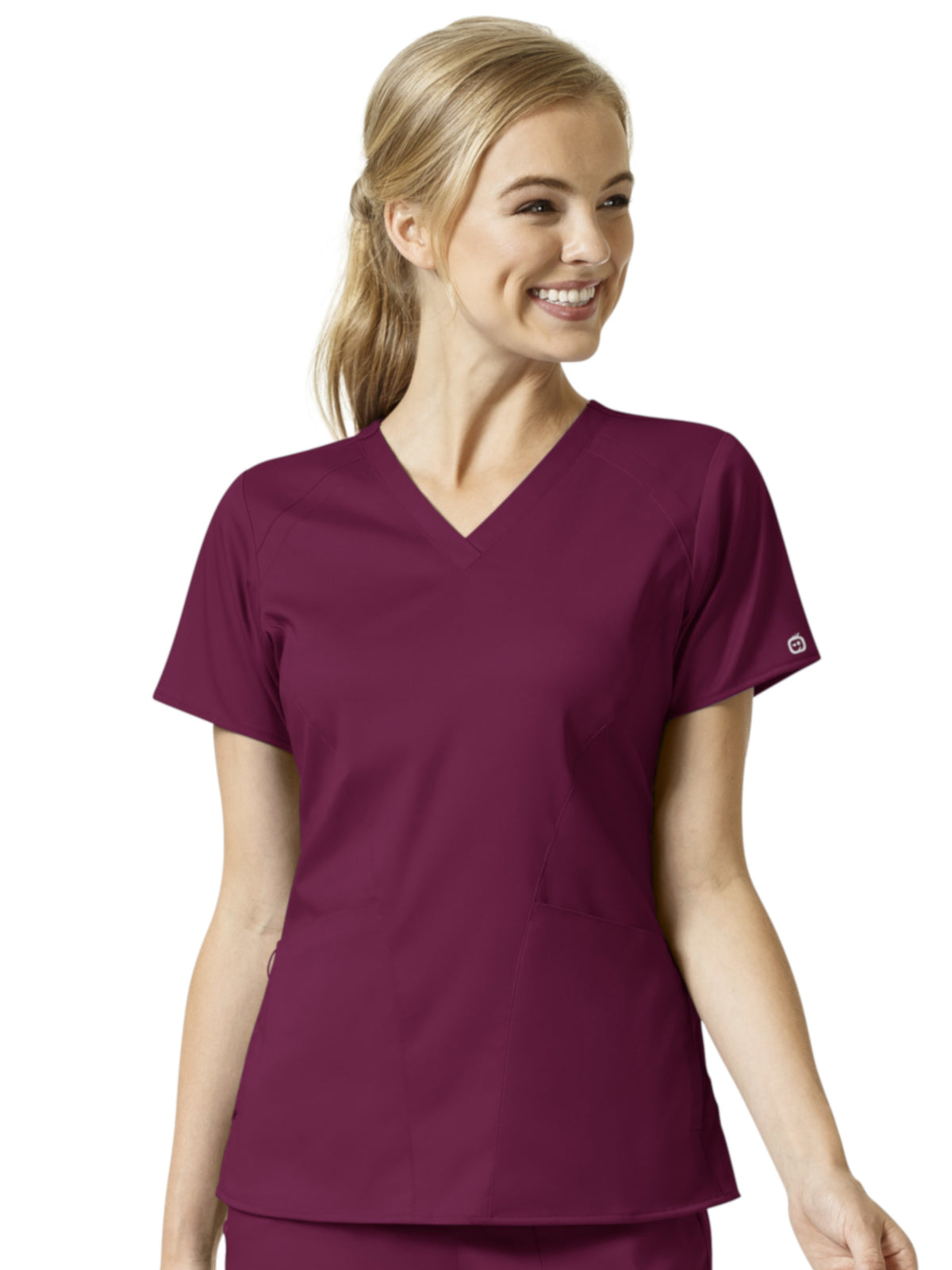 Women's 4 Pocket V-Neck Top - 6319 - Wine