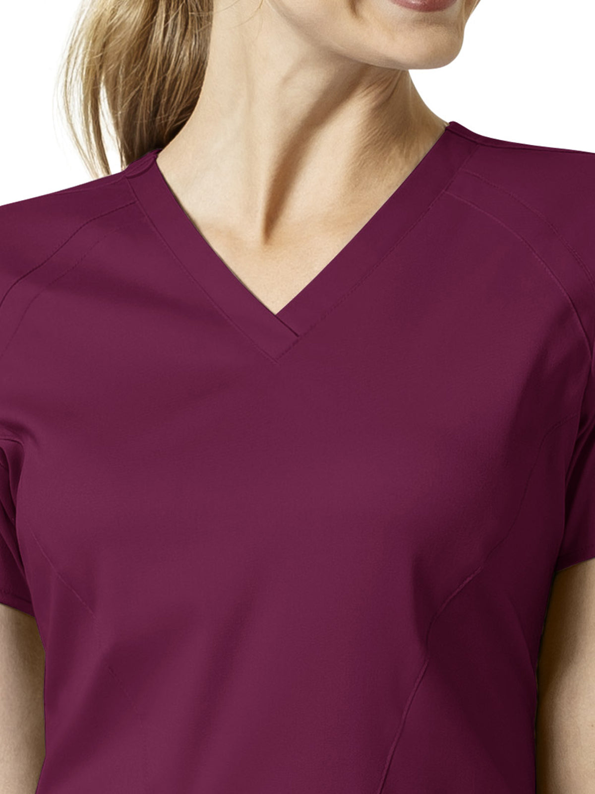 Women's 4 Pocket V-Neck Top - 6319 - Wine