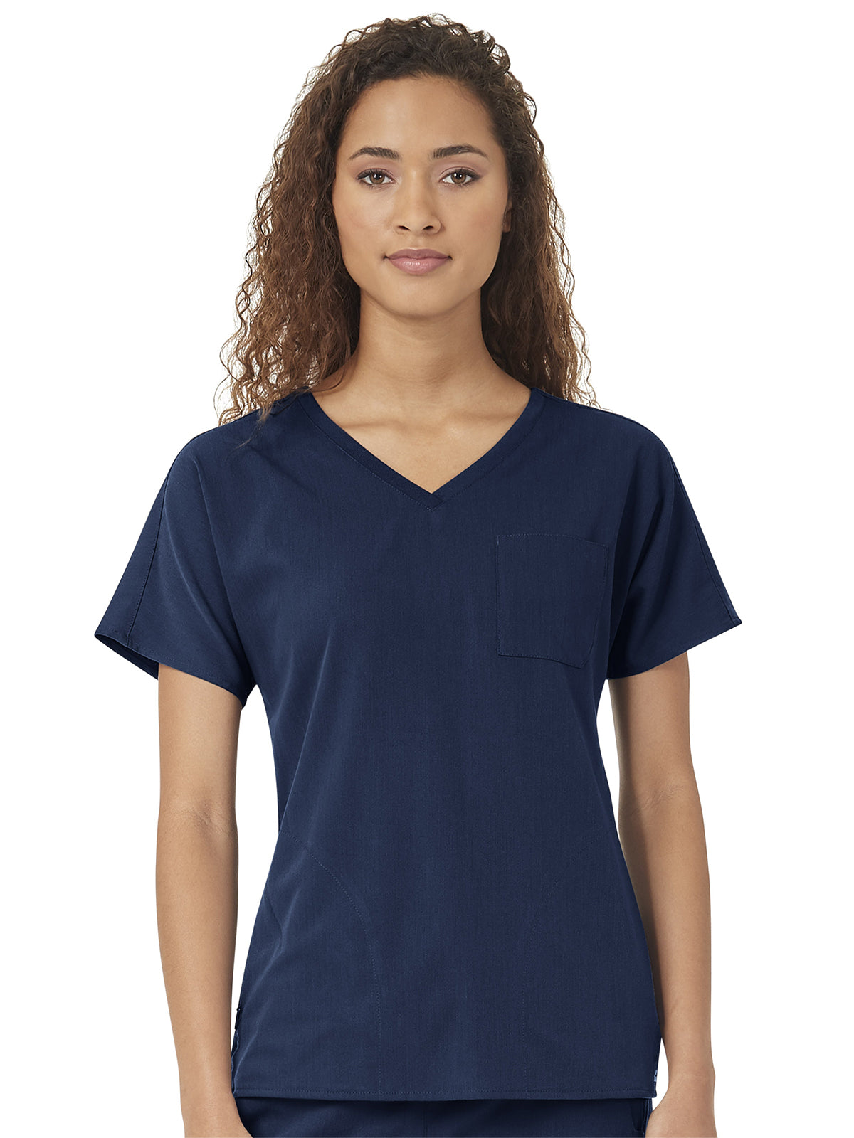 Women's Three-Pocket Dolman V-Neck Top - 6329 - Navy