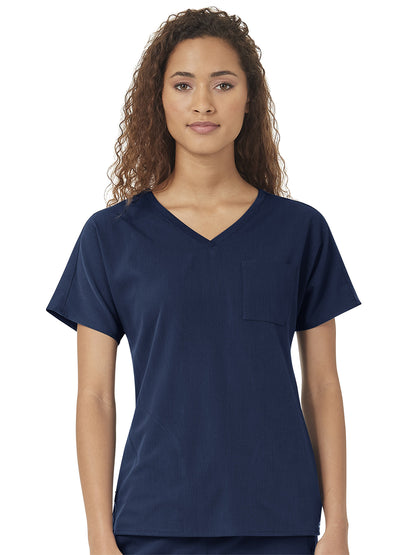 Women's Three-Pocket Dolman V-Neck Top - 6329 - Navy