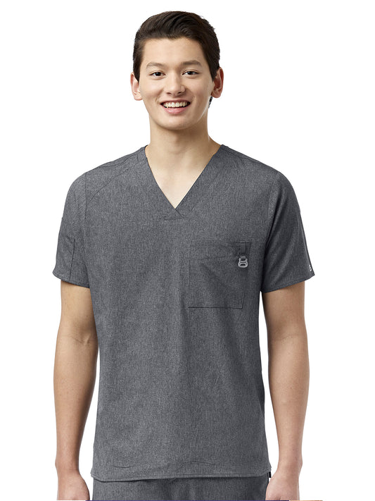 Men's Six-Pocket V-Neck Top - 6355 - Charcoal Heather