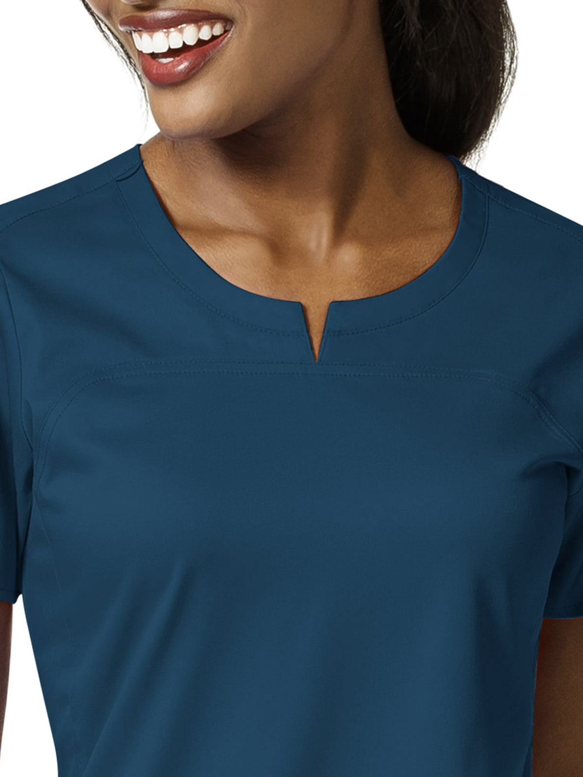 Women's 4 Pocket Notch Neck Top - 6419 - Caribbean