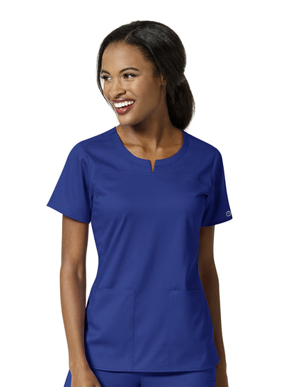 Women's 4 Pocket Notch Neck Top - 6419 - Galaxy Blue