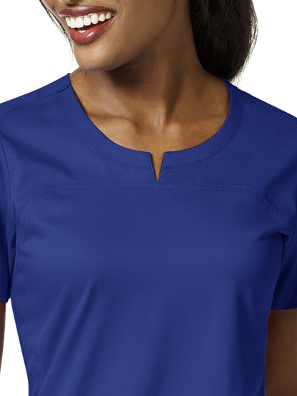 Women's 4 Pocket Notch Neck Top - 6419 - Galaxy Blue