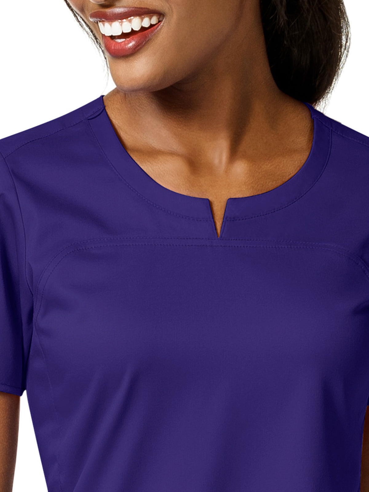 Women's 4 Pocket Notch Neck Top - 6419 - Grape