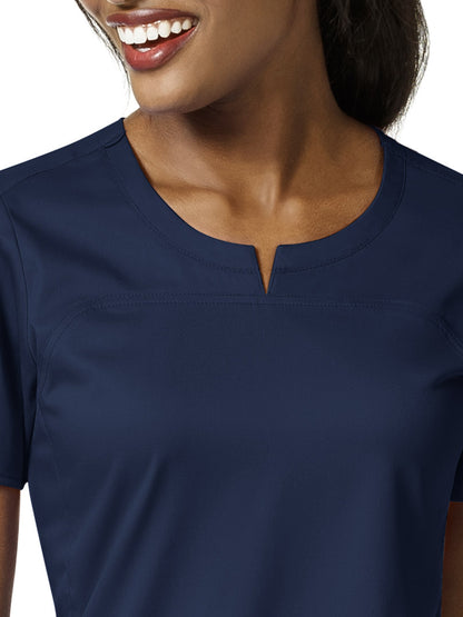 Women's 4 Pocket Notch Neck Top - 6419 - Navy