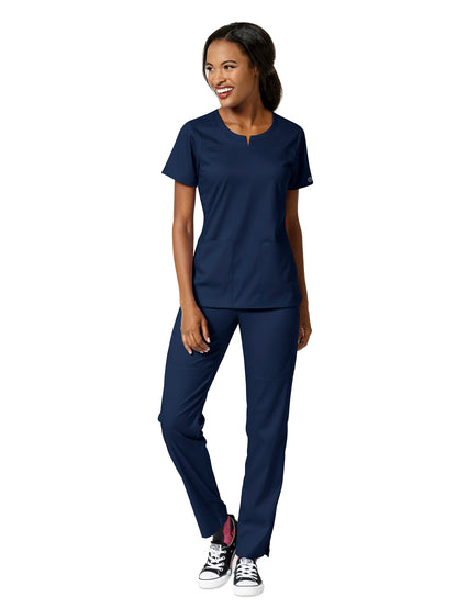 Women's 4 Pocket Notch Neck Top - 6419 - Navy